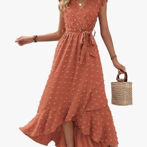 Elegant Terracotta Maxi Dress